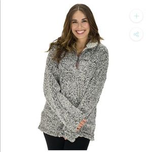 True Grit Sherpa Pullover in Charcoal Grey